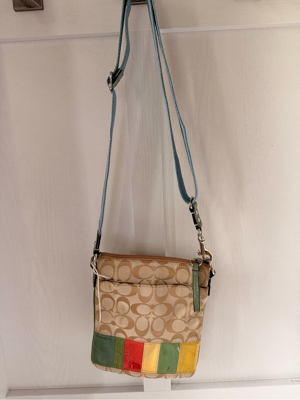 Coach Hamptons Weekend Multicolor Stripe Swingpack Crossbody (Model No. F17441)